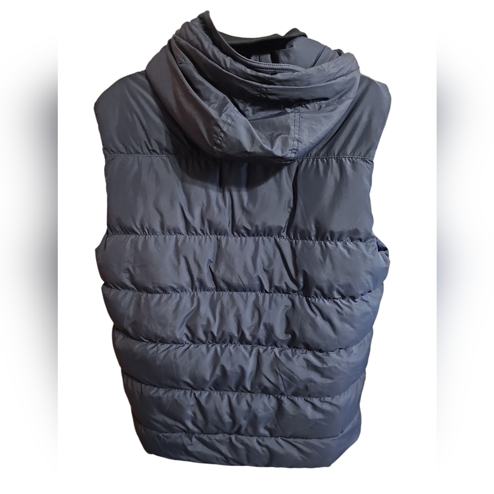 Scotch & Soda Mens XL Dark Blue Hooded Puffer Vest Navy Quilted Archival Classic - Picture 3 of 7